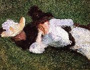 John Singer Sargent Two Girls Lying on the Grass France oil painting artist